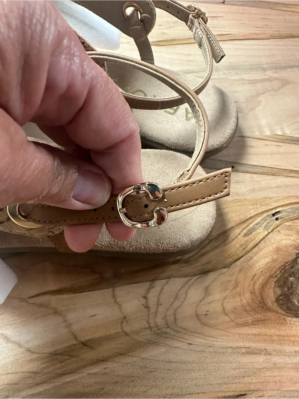 Cork Accent and Tan Thong Sandals